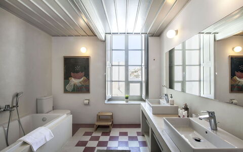 Halki Villa: Plumbing Fixture, Interior Design, Flooring, Bathroom, Sink, Ceiling, Bathroom Sink, Floor, Tap, Plumbing