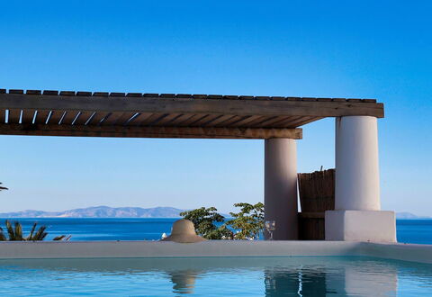 Halki Villa: Sea, Coastal And Oceanic Landforms, Ocean, Shade, Column, Outdoor Furniture, Resort, Coast, Outdoor Structure, Swimming Pool