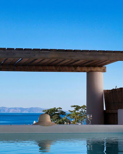 Halki Villa: Sea, Coastal And Oceanic Landforms, Ocean, Shade, Column, Outdoor Furniture, Resort, Coast, Outdoor Structure, Swimming Pool