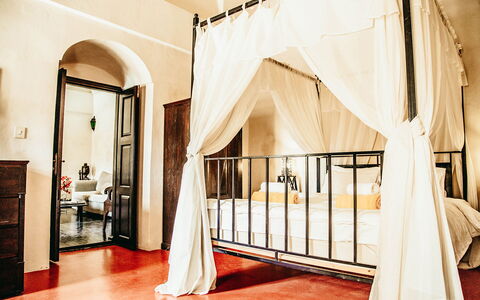 Mansion Sophia: Interior Design, Furniture, Flooring, Floor, Bed, Ceiling, Bedroom, Lighting, Room, Canopy Bed