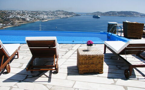 Rose Studio 1: Blue, Swimming Pool, Outdoor Furniture, Furniture, Resort, Sunlounger, Umbrella, Chair, Leisure, Shade