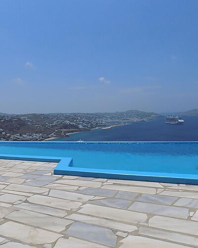 Rose Studio 1: Blue, Swimming Pool, Composite Material, Tile, Shade, Resort, Outdoor Furniture, Sunlounger, Flagstone