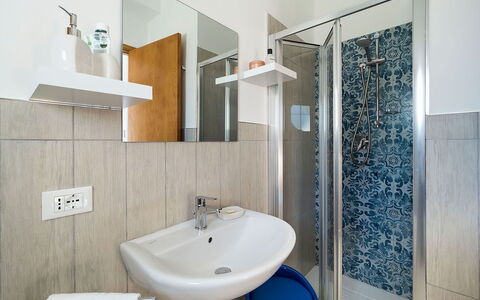 Salt Villa: Flooring, Plumbing Fixture, Interior Design, Floor, Bathroom Sink, Bathroom, Sink, Tap, Room, Plumbing