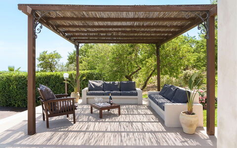 Villa Almond: Wood, Furniture, Outdoor Furniture, Outdoor Table, Gazebo, Patio, Pergola, Pavilion, Outdoor Structure, Garden