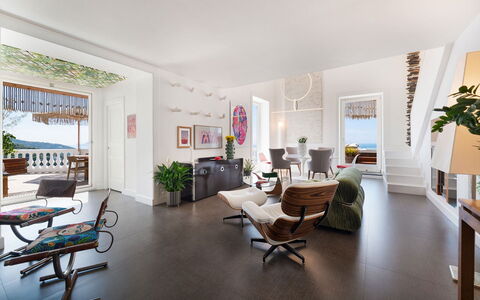 Casa Mariavittoria: Furniture, Interior Design, Flooring, Table, Wood, Floor, Chair, Ceiling, Living Room, Room