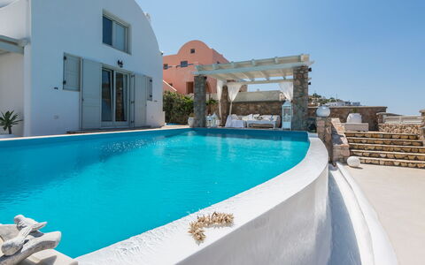 Villa Crystal: Blue, Swimming Pool, Leisure, Outdoor Furniture, Vacation, Resort, Villa, Chair, Umbrella, Resort Town