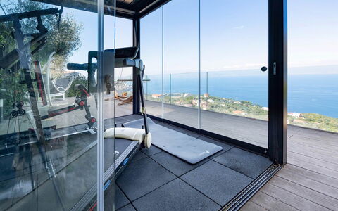 Villa Davide: Floor, Flooring, Glass, Daylighting, Chair, Aluminium, Swimming Pool, Eco Hotel, Houseplant