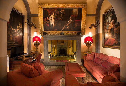 Palazzo Santa Croce: Furniture, Interior Design, Flooring, Ceiling, Lighting, Floor, Picture Frame, Light Fixture, Room, Living Room