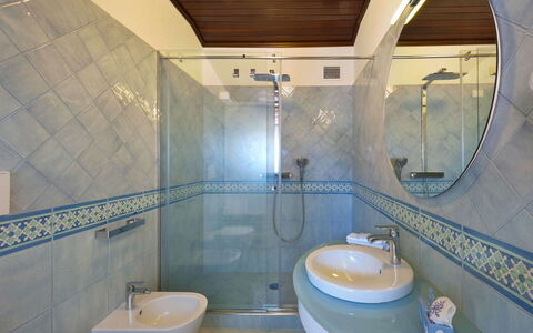 Villa delle Sirene: Plumbing Fixture, Flooring, Bathroom, Interior Design, Floor, Bathroom Sink, Sink, Tap, Plumbing, Tile