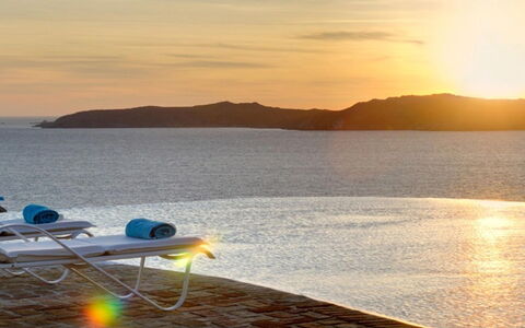 Villa Delos: Blue, Water, Body Of Water, Horizon, Furniture, Sea, Outdoor Furniture, Coastal And Oceanic Landforms, Summer, Ocean