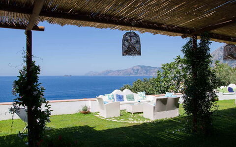 Villa Il Sogno di Praiano: Blue, Furniture, Sea, Coastal And Oceanic Landforms, Resort, Shade, Outdoor Furniture, Coast, Ocean, Eco Hotel