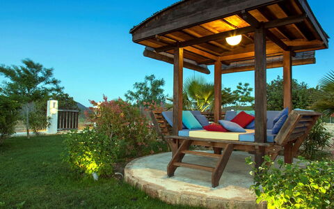 Villa Jardin: Furniture, Wood, Outdoor Furniture, Garden, Gazebo, Chair, Resort, Outdoor Structure, Shade, Pavilion