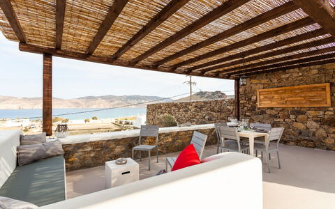 Villa Paradeisos: Flooring, Interior Design, Furniture, Floor, Ceiling, Chair, Shade, Living Room, Couch