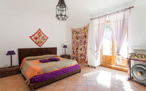 Villa Polluce: Furniture, Interior Design, Floor, Flooring, Bed, Bedroom, Wood, Room, Bedding, Bed Sheet