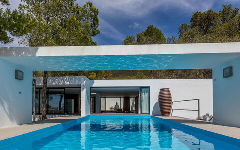 Villa Tomsk: Blue, Swimming Pool, Resort, Composite Material, Shade, Eco Hotel, Hotel, Concrete, Villa, Estate