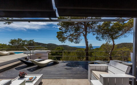 Villa Tomsk: Furniture, Outdoor Furniture, Chair, Shade, Deck, Hardwood, Sunlounger, Balcony, Outdoor Table, Patio