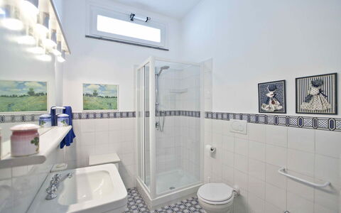 Villa Torre del Sole: Flooring, Floor, Interior Design, Plumbing Fixture, Bathroom, Tile, Plumbing, Ceiling, Toilet, Room