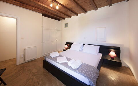 Villa Tychi: Floor, Flooring, Interior Design, Ceiling, Lighting, Room, Bedroom, Bed, Apartment, Wood Flooring