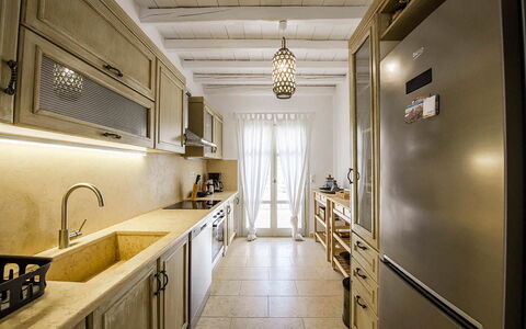 Marvi House: Interior Design, Countertop, Kitchen, Flooring, Wood, Cabinetry, Furniture, Floor, Ceiling, Lighting