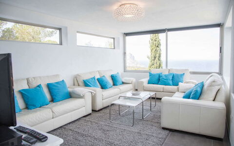 Villa Rigel: Furniture, Interior Design, Couch, Flooring, Floor, Living Room, Ceiling, Room, Home, Table