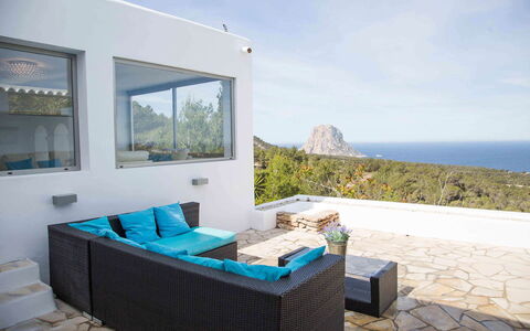 Villa Rigel: Furniture, Table, Interior Design, Couch, Sea, Chair, Living Room, Ceiling, Coffee Table