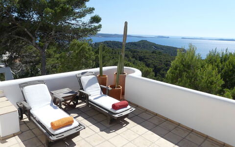 Villa Roxy: Furniture, Outdoor Furniture, Chair, Shade, Resort, Eco Hotel, Balcony, Outdoor Table, Sunlounger, Villa