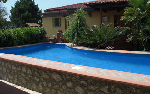 Villa Due Golfi: Swimming Pool, Composite Material, Water Feature, Shade, Hacienda, Resort, Eco Hotel, Backyard, Landscaping, Tile