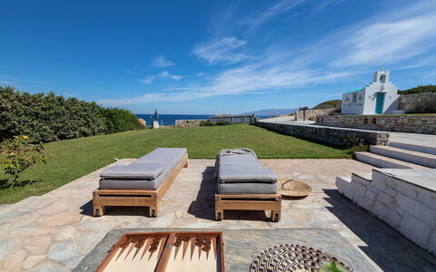 Villa Emera: Blue, Outdoor Furniture, Furniture, Sea, Ocean, Shade, Coast, Resort, Walkway, Outdoor Table