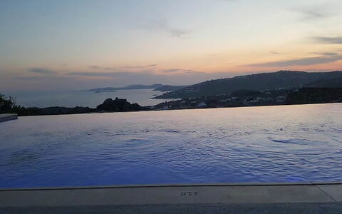 Villa Elmas: Blue, Horizon, Swimming Pool, Dusk, Mountain Range, Evening, Sound, Ridge, Tropics