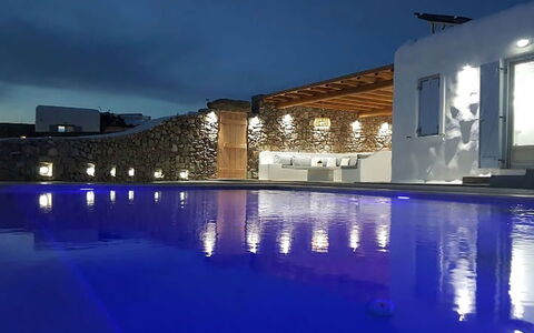 Villa Elmas: Blue, Swimming Pool, Resort, Villa, Hotel, Resort Town, Night, Water Feature