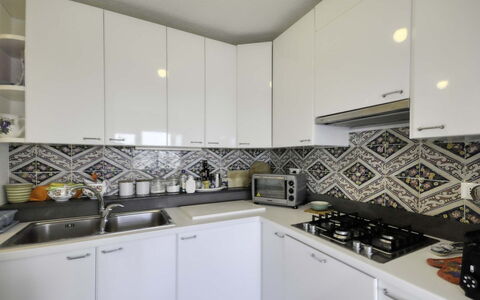 Casa Lubrense: Kitchen, Kitchen Appliance, Major Appliance, Countertop, Kitchen Stove, Interior Design, Stove, Gas Stove, Flooring, Cabinetry