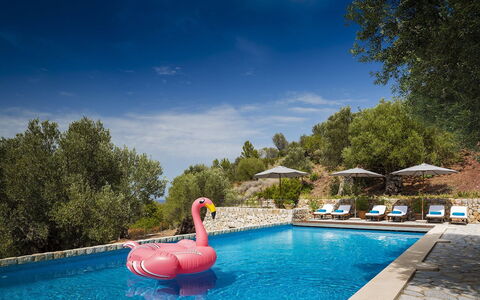 Villa Mallorca: Blue, Swimming Pool, Outdoor Furniture, Resort, Sunlounger, Leisure, Chair, Chaise Longue, Vacation, Resort Town