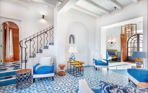 Villa Gem: Blue, Furniture, Flooring, Floor, Interior Design, Chair, Resort, Swimming Pool, Hotel, Design