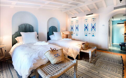 Villa Gem: Furniture, Bed, Bedroom, Interior Design, Bedding, Bed Sheet, Floor, Flooring, Ceiling, Bed Frame