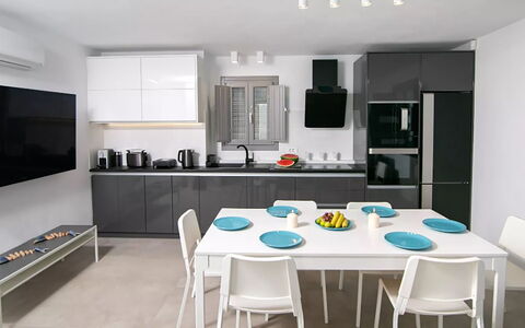 Maison Nica: Furniture, Kitchen, Kitchen Appliance, Major Appliance, Interior Design, Countertop, Flooring, Home Appliance, Lighting, Chair