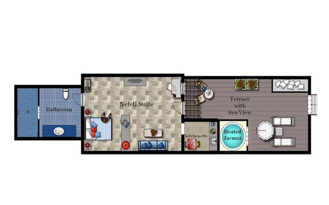 Neli Suite: Flooring, Floor, Interior Design, Room, Furniture, Apartment, Ceiling, Design, Chair