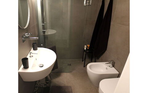 Trulli Maria: Bathroom, Plumbing Fixture, Flooring, Floor, Toilet, Interior Design, Toilet Seat, Plumbing, Sink, Bathroom Sink