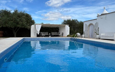 Trulli Maria: Blue, Swimming Pool, Composite Material, Resort, Leisure, Shade, Hotel, Water Feature, Courtyard, Villa
