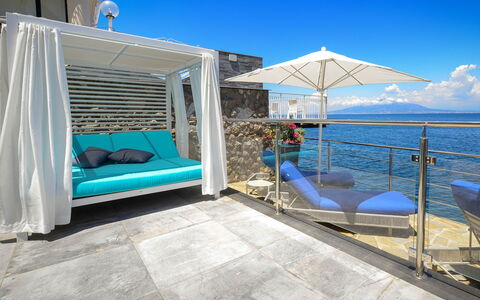 Villa Marina Grande: Blue, Outdoor Furniture, Furniture, Swimming Pool, Resort, Sea, Chair, Shade, Leisure, Umbrella