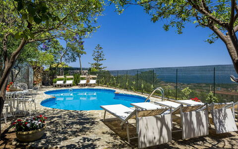 Villa Romy: Blue, Swimming Pool, Outdoor Furniture, Furniture, Resort, Chair, Eco Hotel, Shade, Flagstone, Sunlounger