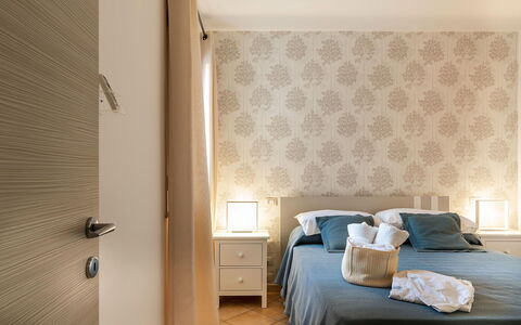 Ninfa: Interior Design, Furniture, Wall, Bedroom, Bed, Wood, Floor, Flooring, Bed Sheet, Textile