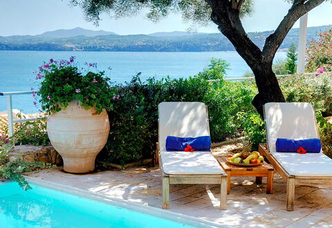 Villa Azzurra: Blue, Flower, Flowerpot, Furniture, Summer, Outdoor Furniture, Resort, Swimming Pool, Houseplant