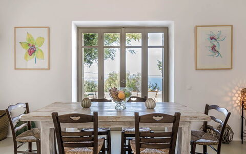 Villa Morena: Furniture, Table, Interior Design, Dining Room, Wood, Kitchen & Dining Room Table, Chair, Flooring, Floor, Room