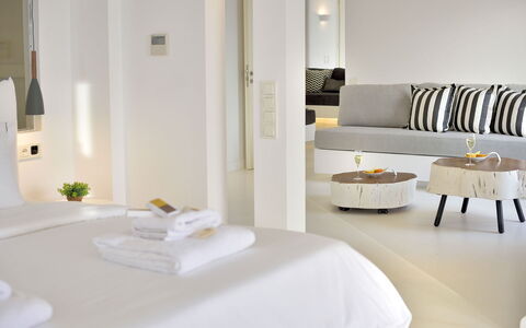 Villa Ivory: Furniture, Interior Design, Bedroom, Bed, Apartment, Floor, Flooring, Lighting, Throw Pillow, Home