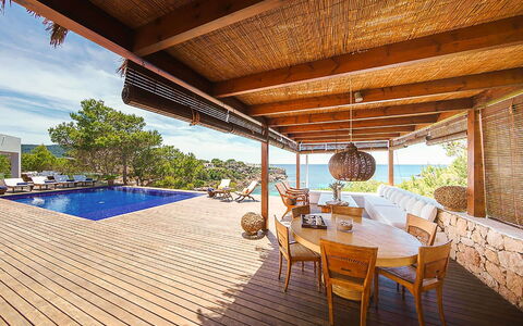 Villa Francisca: Wood, Resort, Deck, Hardwood, Wood Flooring, Eco Hotel, Wood Stain, Swimming Pool, Shade, Chair