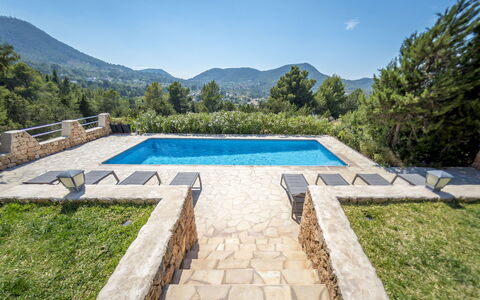 Villa Sharon: Swimming Pool, Flagstone, Shade, Landscaping, Tile, Resort, Eco Hotel, Backyard