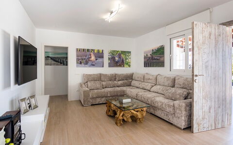 Villa Sabor: Interior Design, Flooring, Furniture, Floor, Couch, Wood, Ceiling, Room, Living Room, Apartment