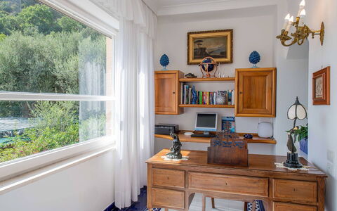 Villa Grazia: Furniture, Interior Design, Wood, Room, Flooring, Ceiling, Home, Lighting, Floor, Shelving