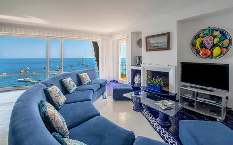 Villa Grazia: Blue, Furniture, Sea, Apartment, Ocean, Resort, Couch, Chair, Coffee Table, Hotel