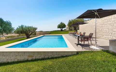 Green Hill: Swimming Pool, Blue, Composite Material, Resort, Flagstone, Estate, Garden, Landscaping, Outdoor Furniture, Farmhouse